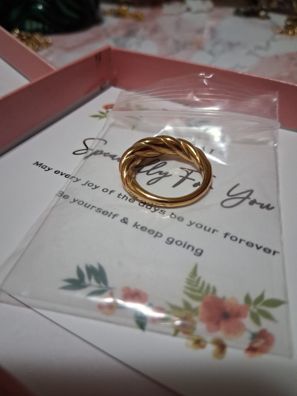 14 K GP Gold Twist Stackable Ring - Women's Jewelry